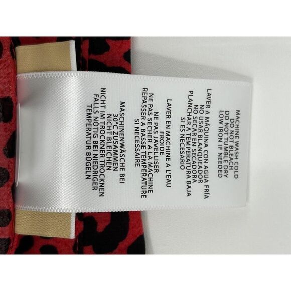 NWT Michael Kors MM29320 Sea Coral Sheer Leopard Button-Front Dress - Picture 6 of 8